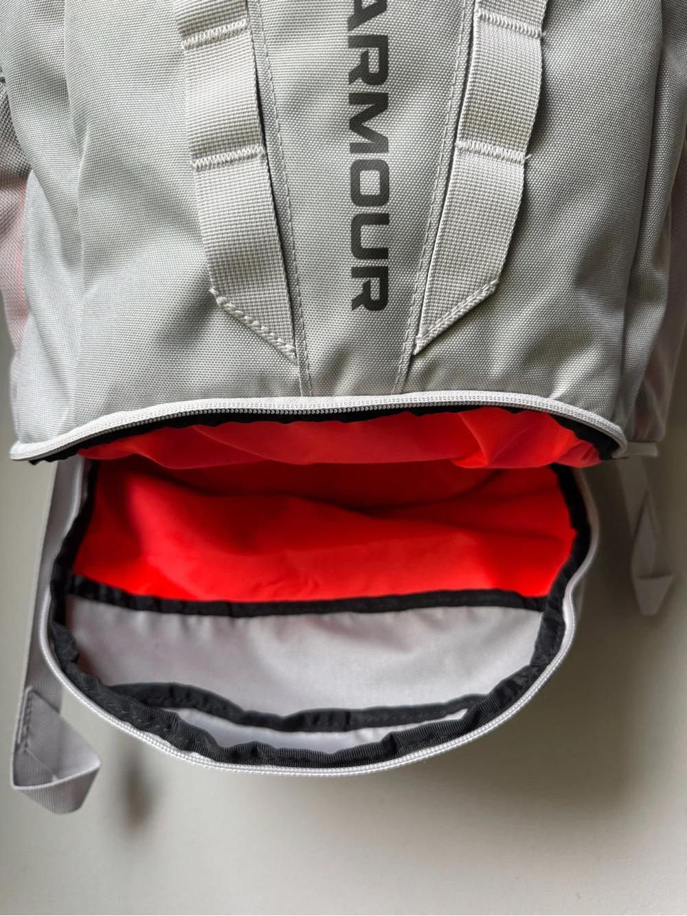 Under Armour Gray & Orange Hustle 5.0 Backpack
